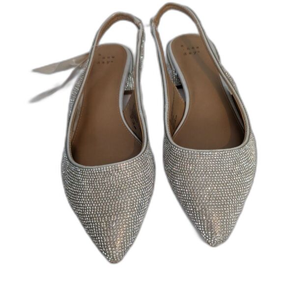 Women's Elle Rhinestone Slingback Pointed Toe Shoes - A New Day- Size 8 - Picture 1 of 7